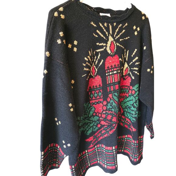 Vintage Nutcracker Ugly Christmas Sweater M Womens Y2K Shimmer Holiday Party - Picture 2 of 6